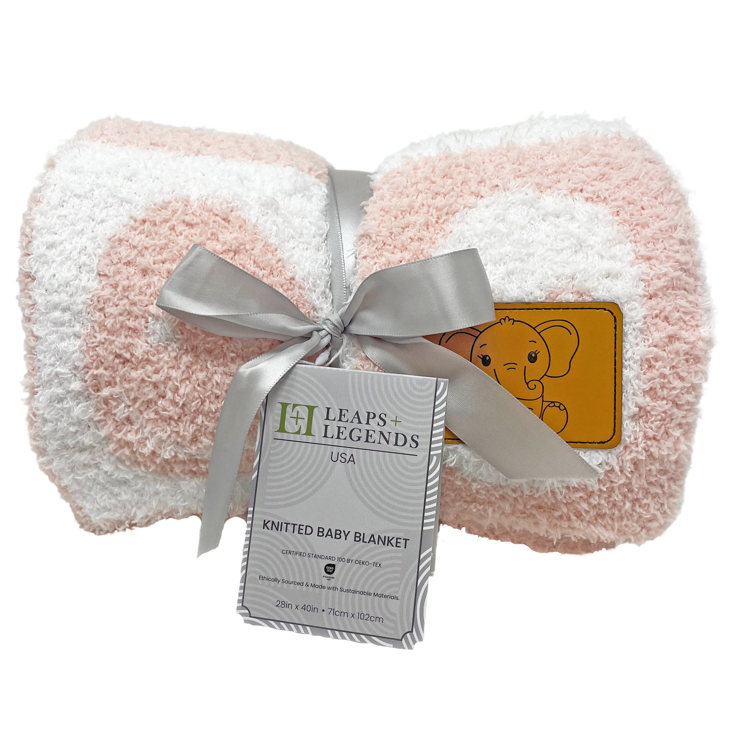 Baby Blanket Plush Fuzzy Reversible 28"x40"- Pink/White Checkered Smiley Face