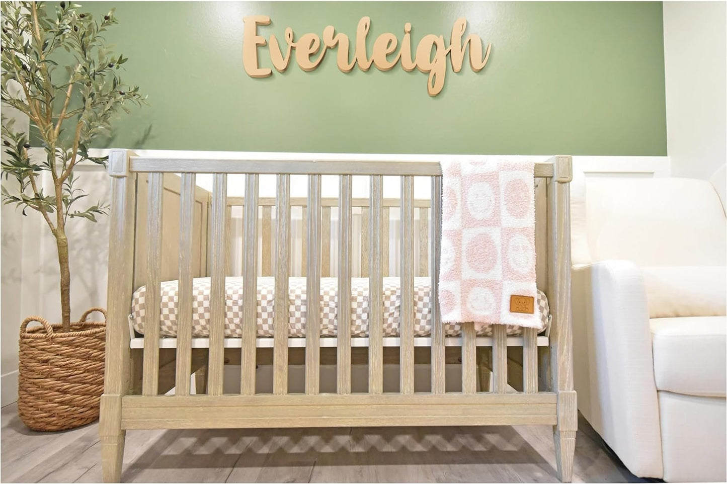 Baby Blanket Plush Fuzzy Reversible 28"x40"- Pink/White Checkered Smiley Face